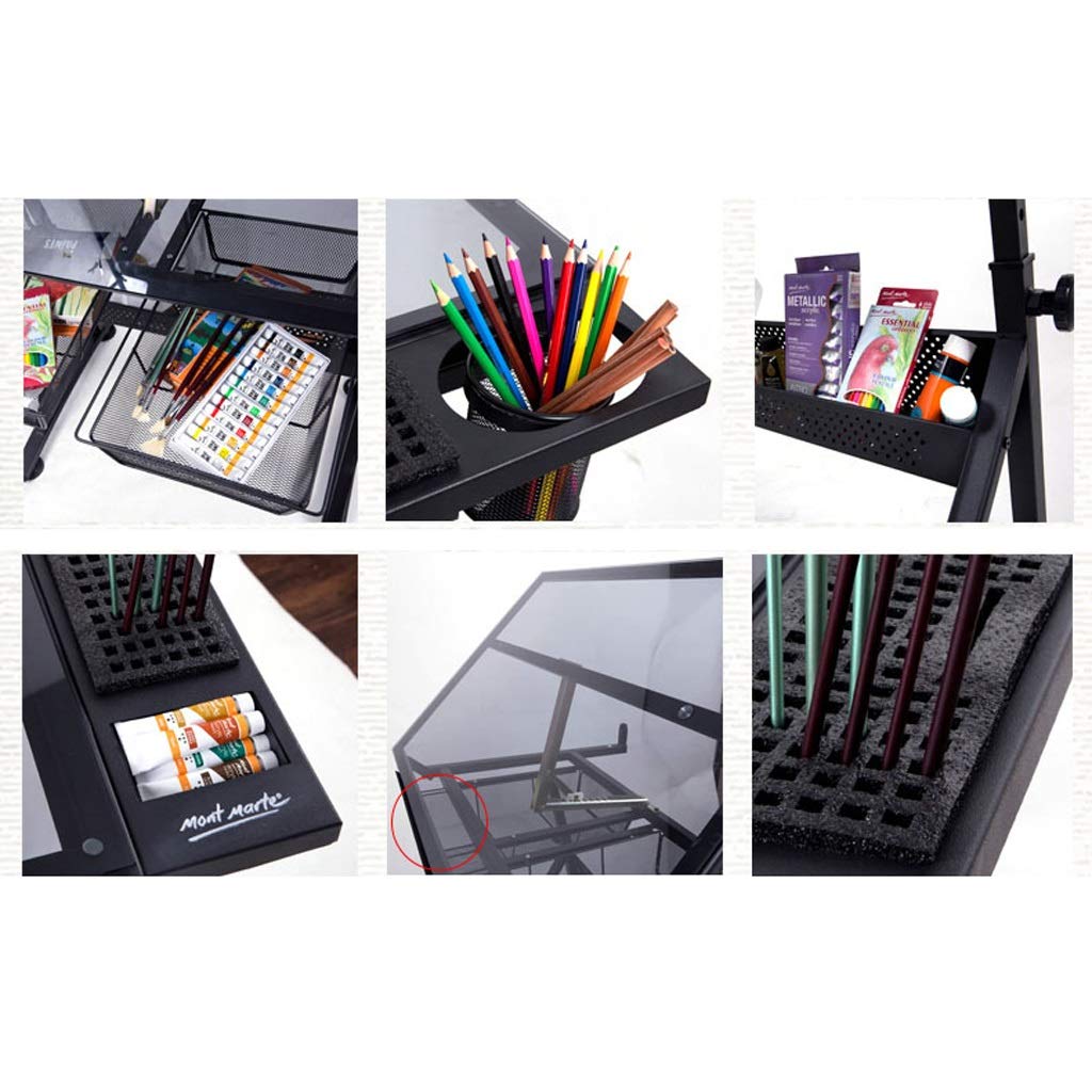 Mesa de dibujo ajustable en altura, escritorio ergonómico con taburete para oficina en casa, manualidades, proyectos de arte y diseño, estación de trabajo versátil para creativos