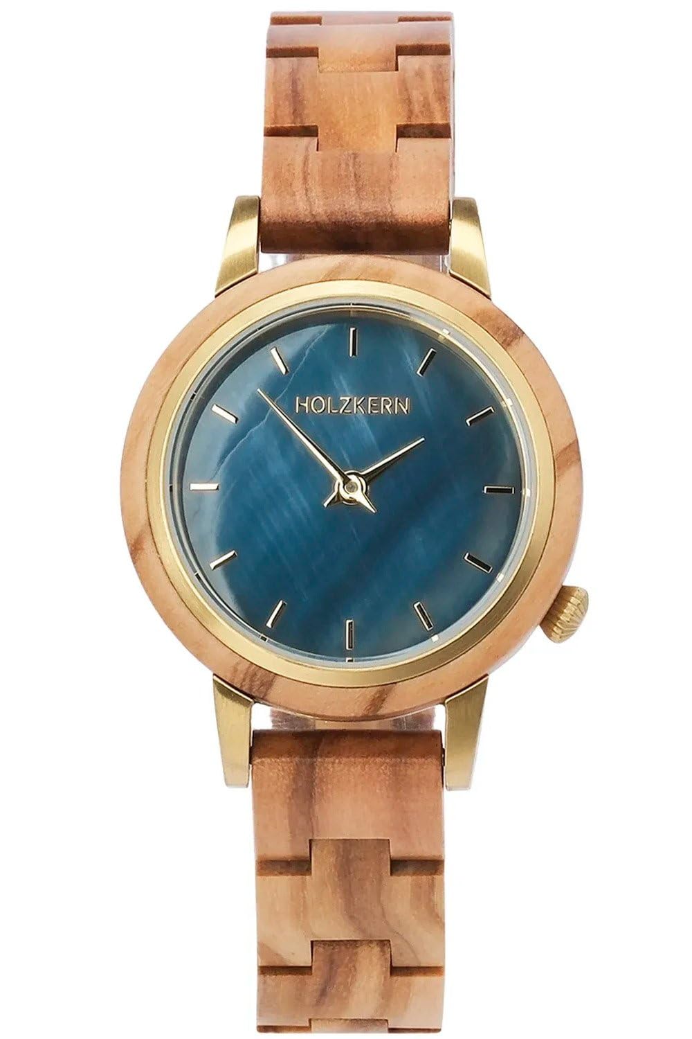 HOLZKERN Damenuhr Antrim Olive/Perlmutt