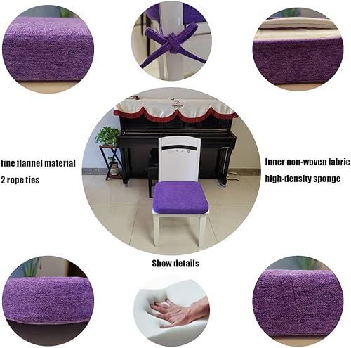 Miniatura 8 de Paquete de 4 cojines para sillas de cocina, 4 cojines de asiento de 16 x 16 pulgadas, relleno de esponja de densidad, cómodo y suave alivio del