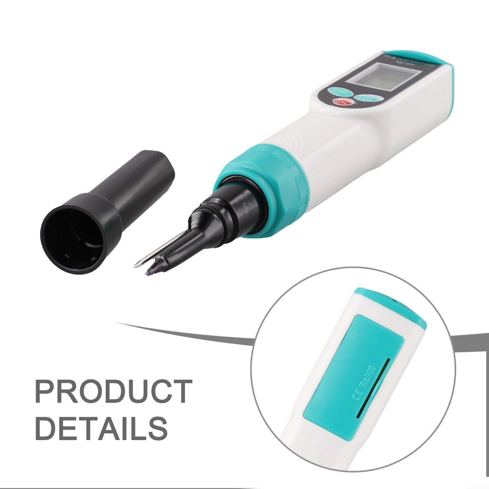 Tester digitale per pH, con sonda di temperatura, per pasta madre, carne, formaggio e terreno, calibrazione automatica, materiale ABS per cucinare e giardinaggio