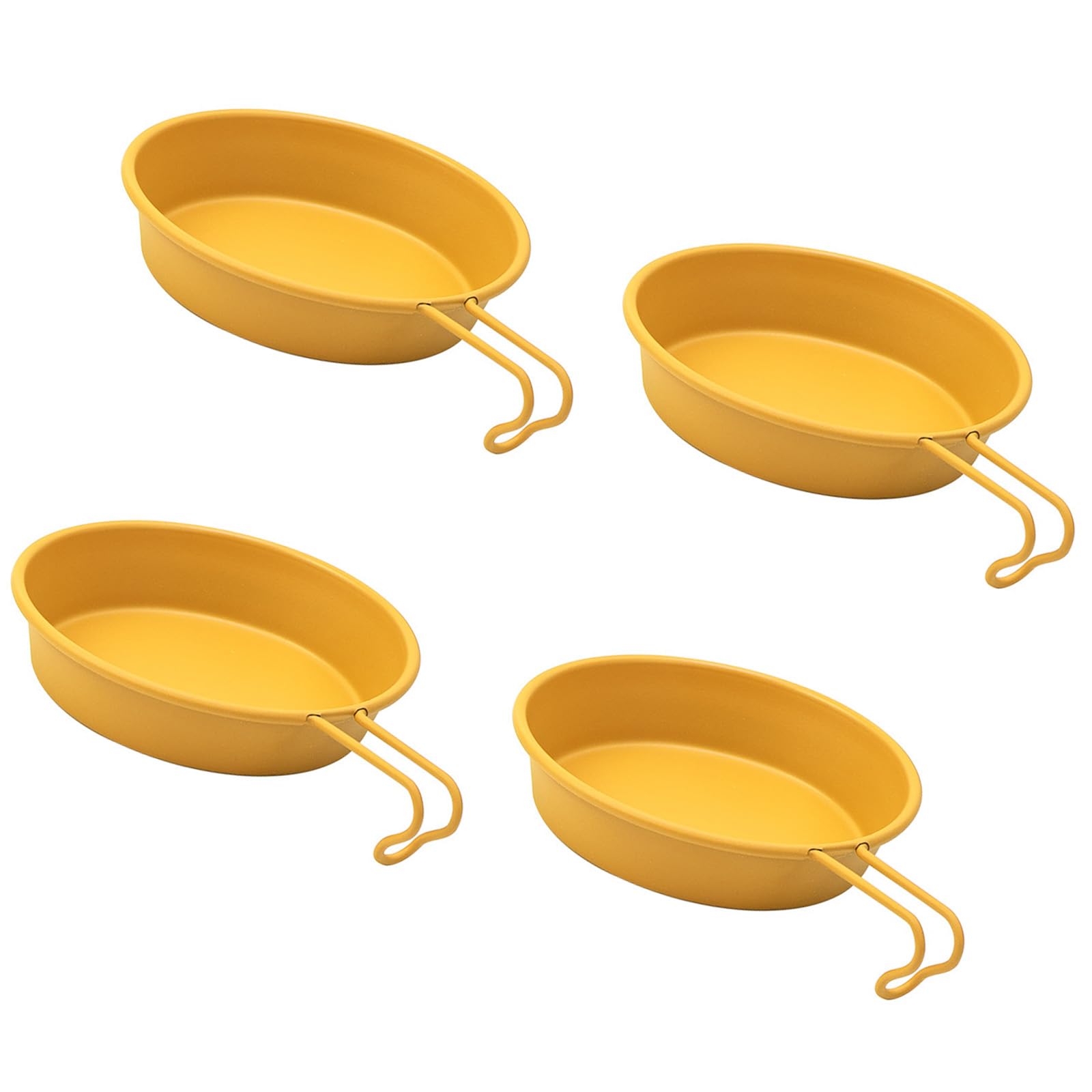 Buxuaaaa Of 4 Serving Plates Stainless Steel Tableware Stainless Steel Plates and Bowls Set for Camping and Dining Sturdy Rustproof