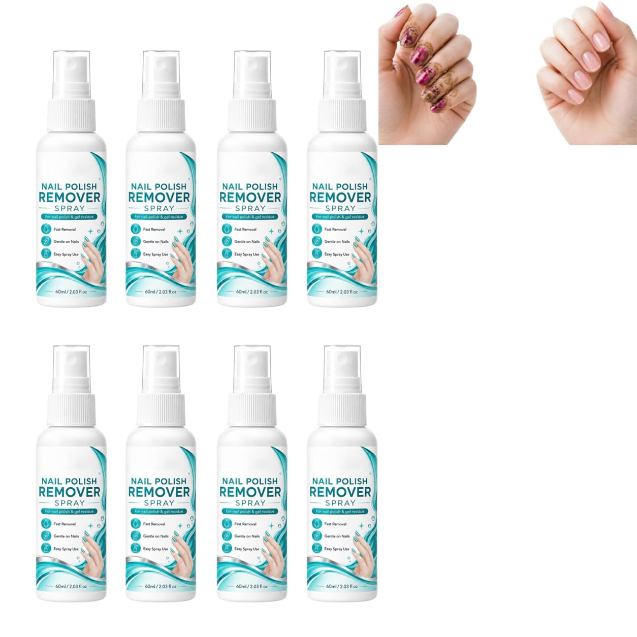 Nagellackentferner-Spray, schnell wirkender No-Soak Easy Polish. (8PCS)