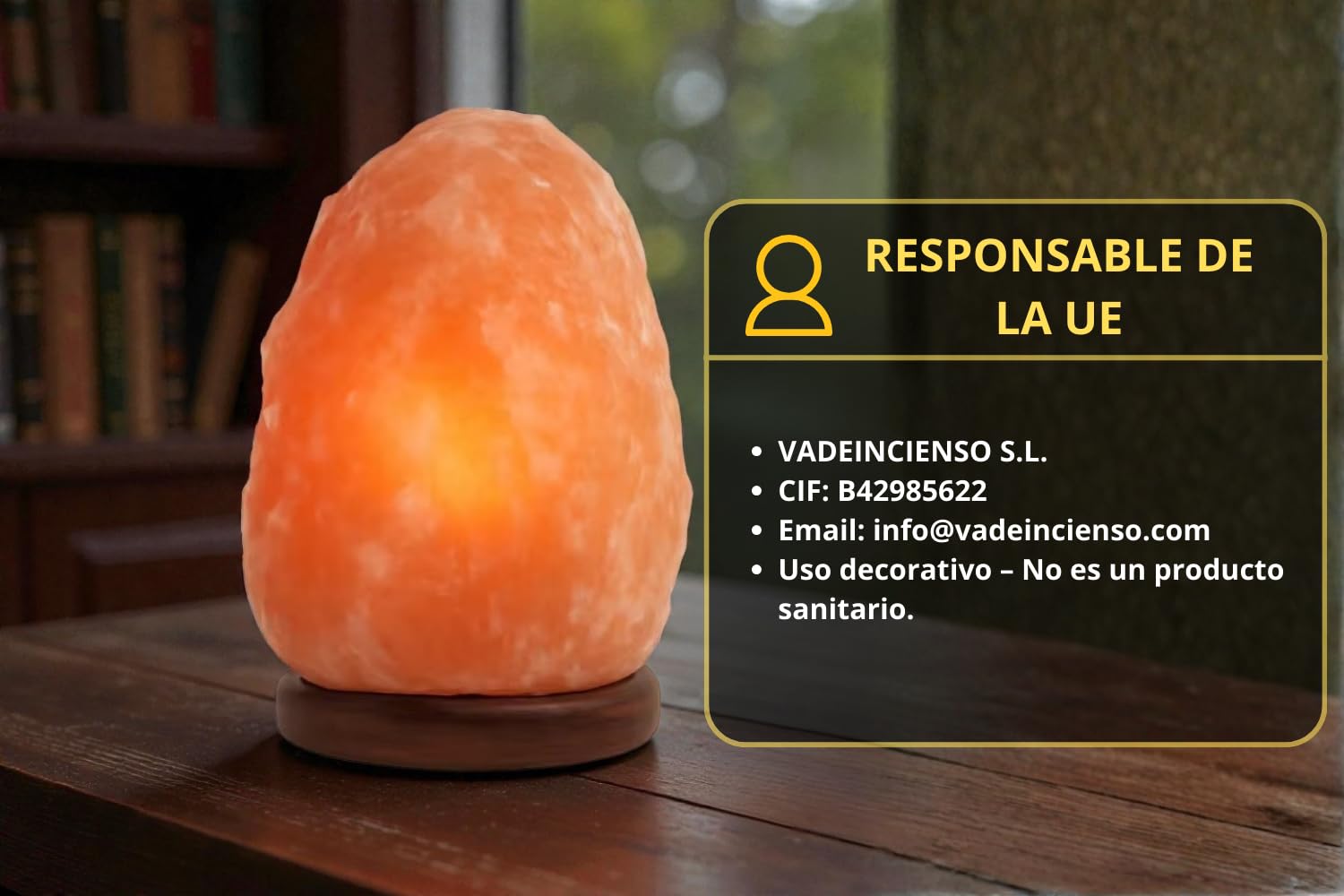 LAMPARA DE SAL DE 15 A 20 KILOS CON CABLE Y BOMBILLA INCANDESCENTE INCLUIDOS
