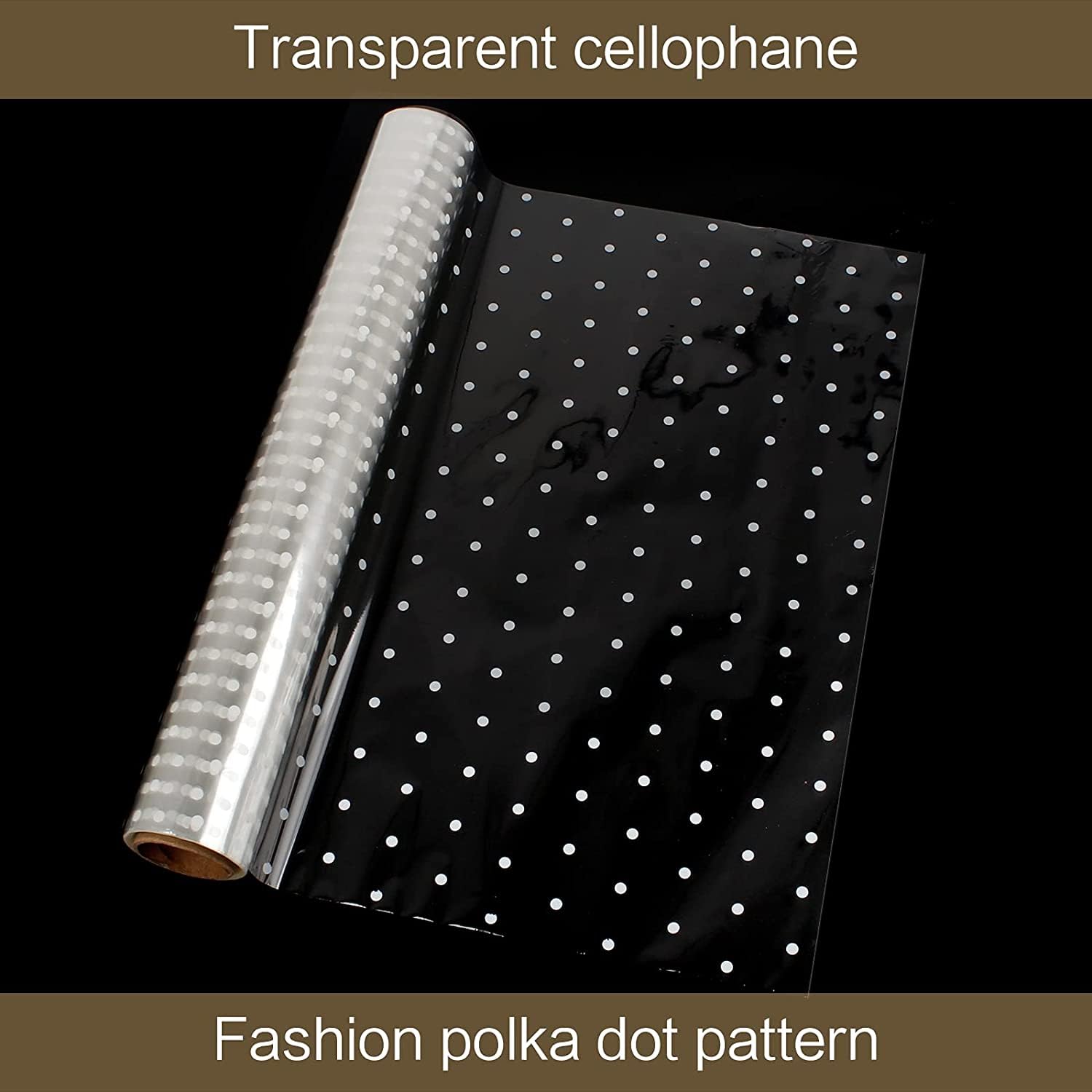 Pellicola Trasparente Per Regali 30mx40cm - Carta Cellophane A Pois Per Fiori E Confezioni - Foto 2