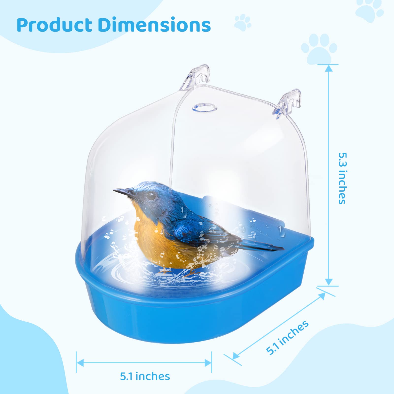 Hanging Bird Bath Tub Parrot Cage Easy Clean Durable Bird Bathing Box Perfect Parrot Bath Supplies And Cage Accessories G 601099520005979