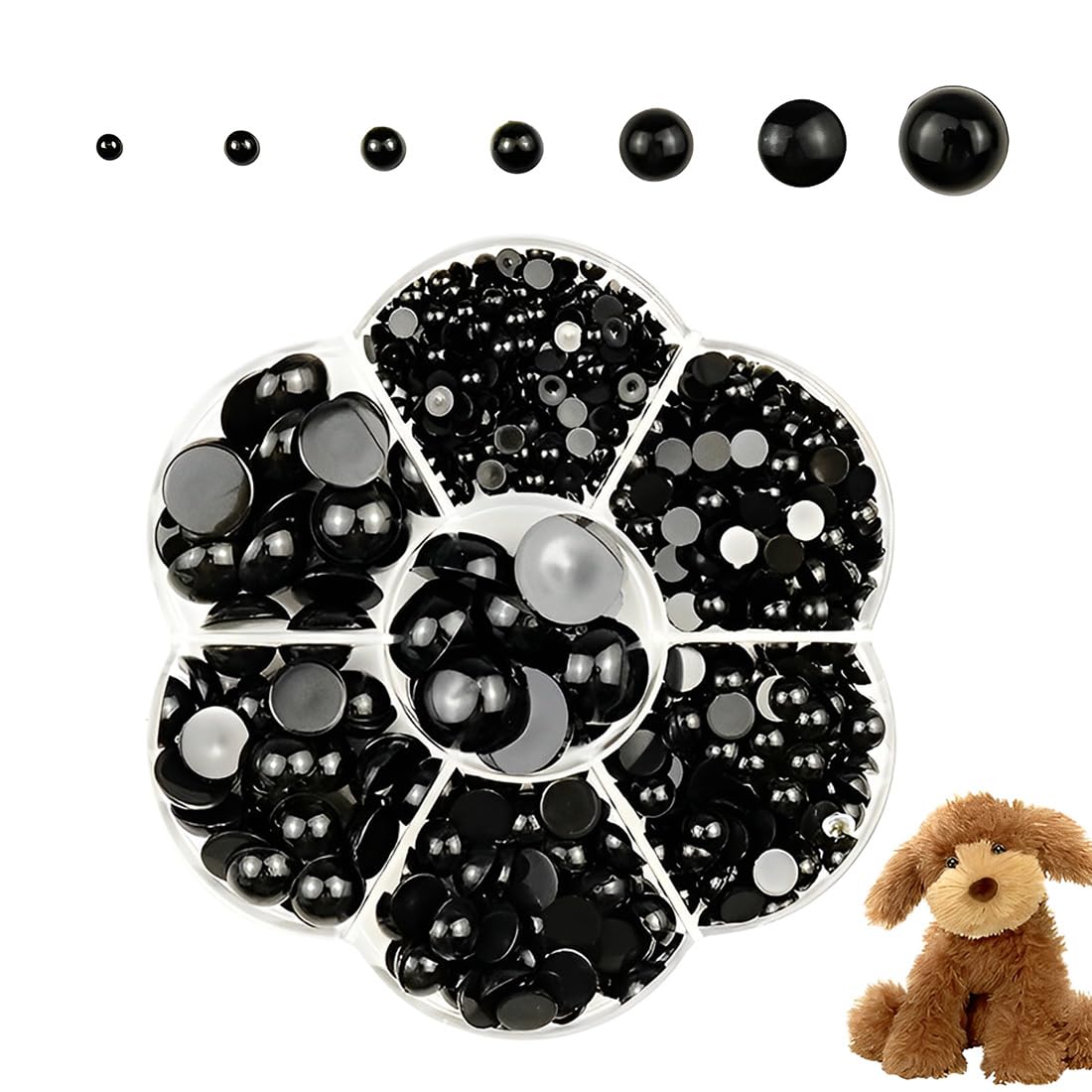 500 pezzi occhi di sicurezza per animali all'uncinetto, occhi a bottone in plastica, per bambole, peluche e orsacchiotti, fai da te, Occhi e accessori per il naso in peluche