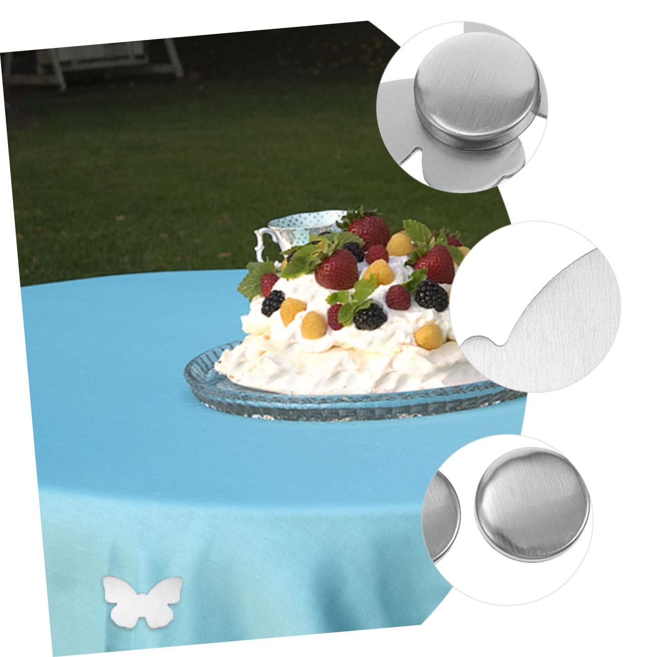 PRETYZOOM Pesi per Tovaglia in Acciaio Inossidabile 6 Pezzi a Forma di Farfalla, Fermatovaglia Magnetici per Buffet e Feste, Accessori Decorativi e Fissaggio Tavolo