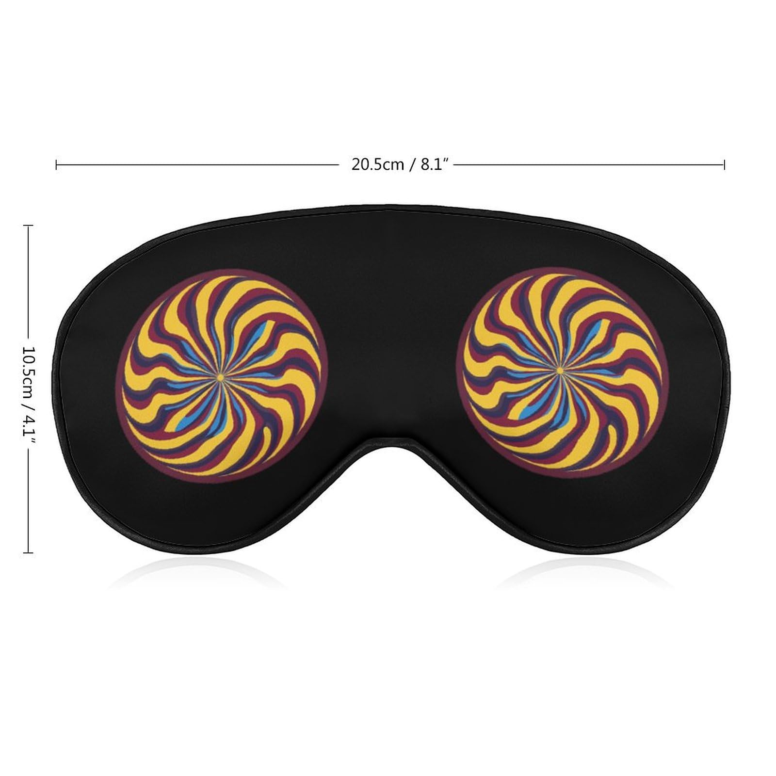 Colorful Spiral Pattern Sleep Mask Eye Shade Cover Adjustable Strap for Travel Lunch Break Women Men
