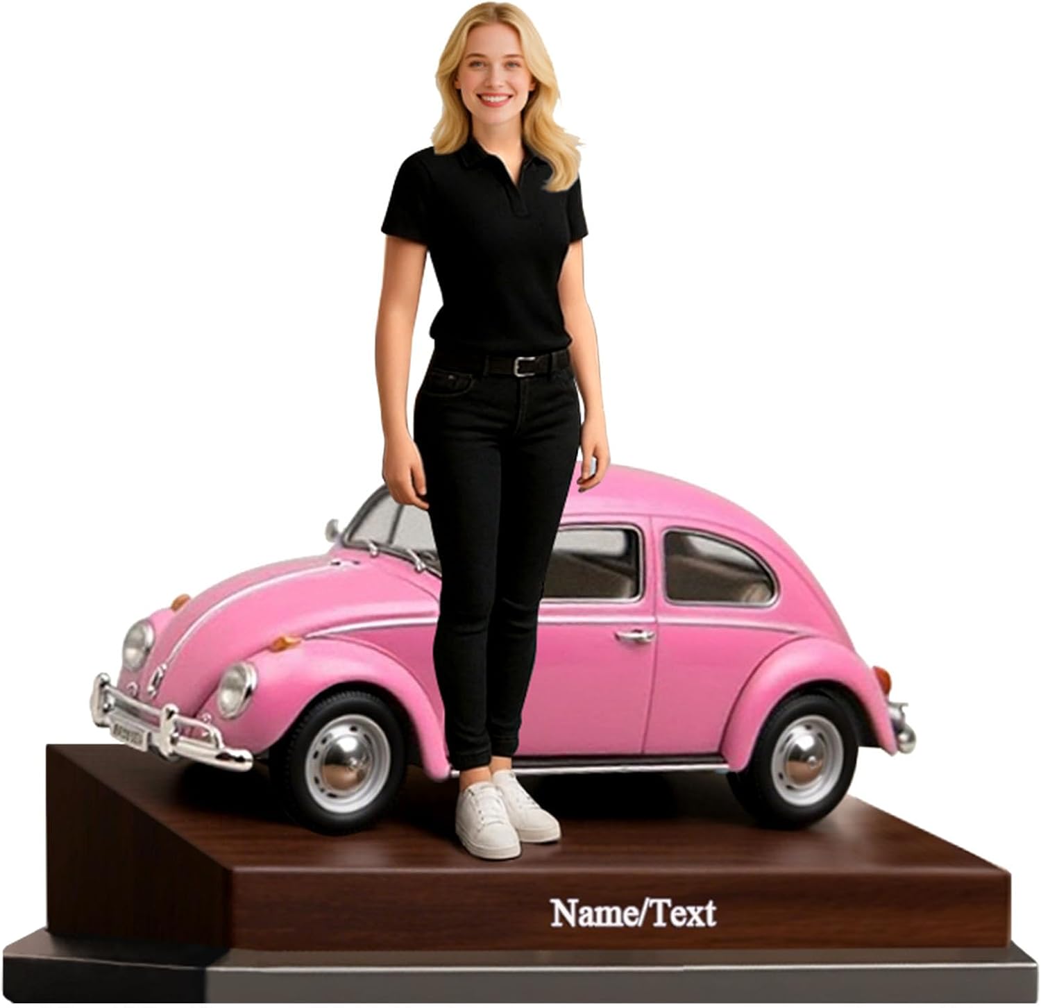 Customized Business People And Car Photos Deskop Decoration,Personalization Characters Desk Ornament,Acrylic 2D Printing,8-16 In,Desktop Ornaments For Parents And Business People (Ms. Car)