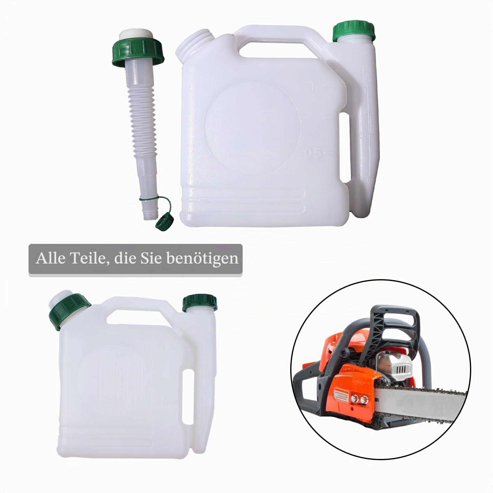 1.0L 1L Gas Pertrol Heizöl Mix Mischflasche Benzin Kettensäge 25: 1/50: 1/40: 1/20: 1