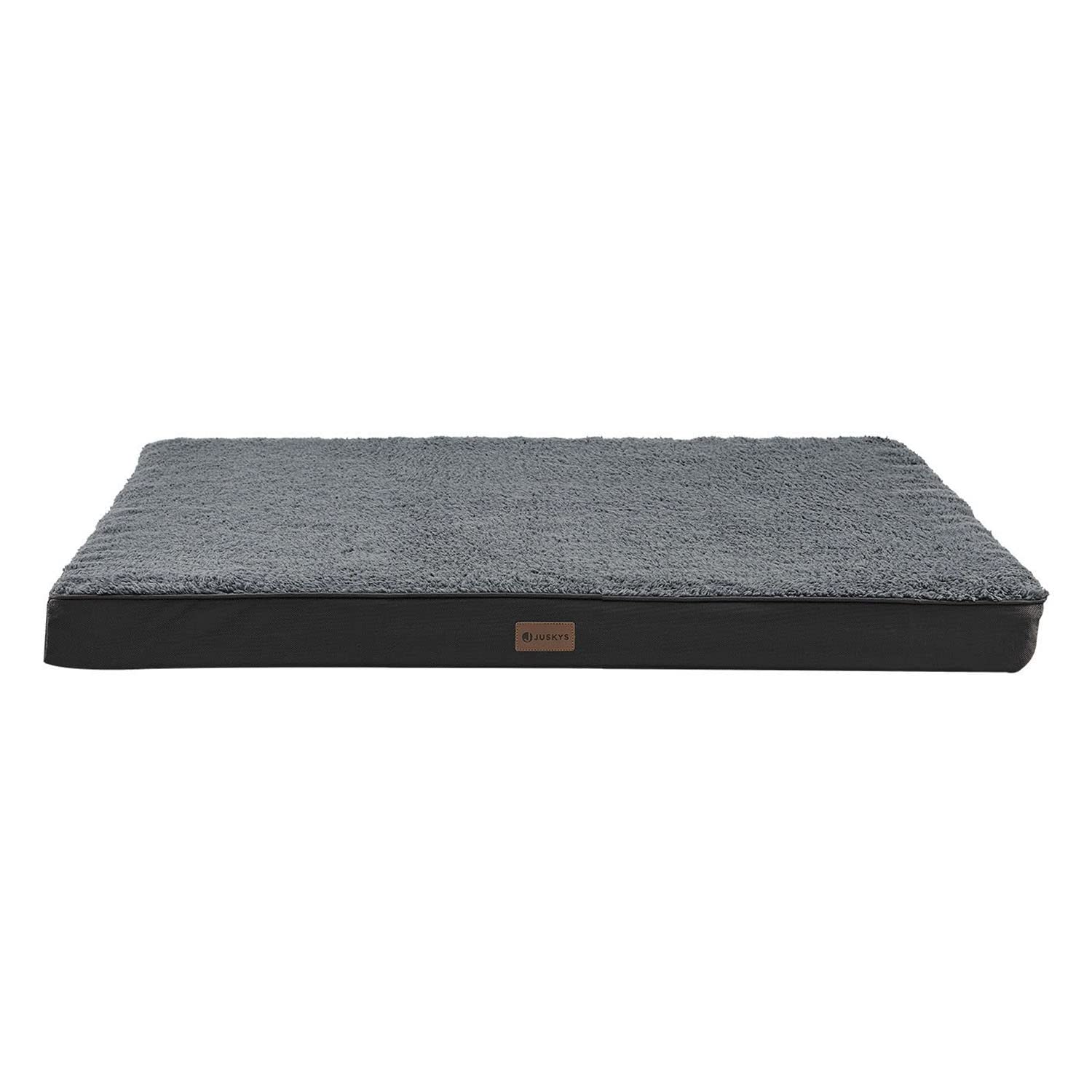 Juskys Hundebett Milow orthopädisch 92x69cm - flauschig & stabil - Bezug abnehmbar & waschbar - Hundekissen Hundematte für mittlere Hunde - Grau