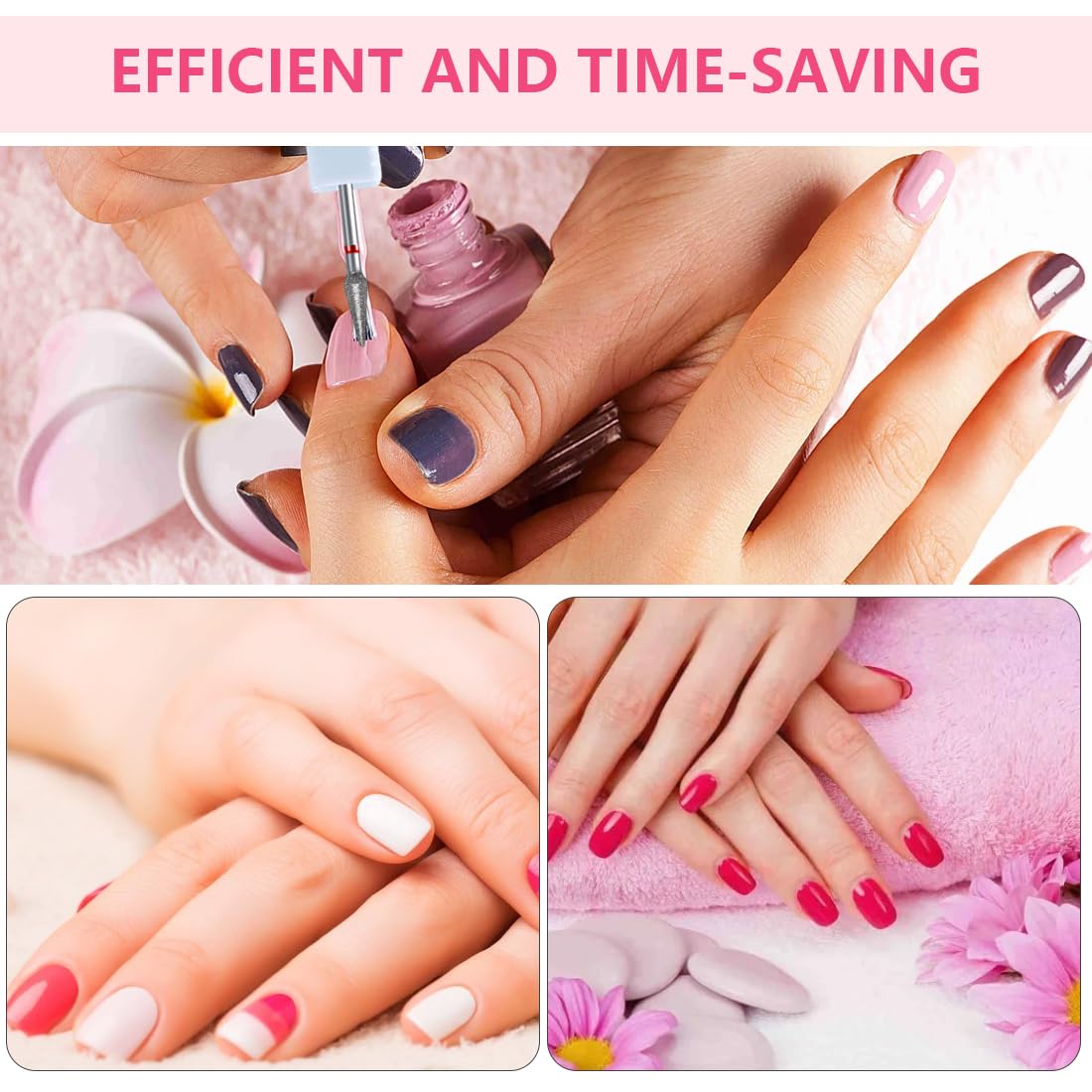 2 Paia Punte Fresa Professionali in Carburo per Manicure Russa, Rimozione Cuticole, Pelle Morta e Preparazione Unghie, Pulizia Sotto Unghia, Salone Manicure (3/32'') (Fine)