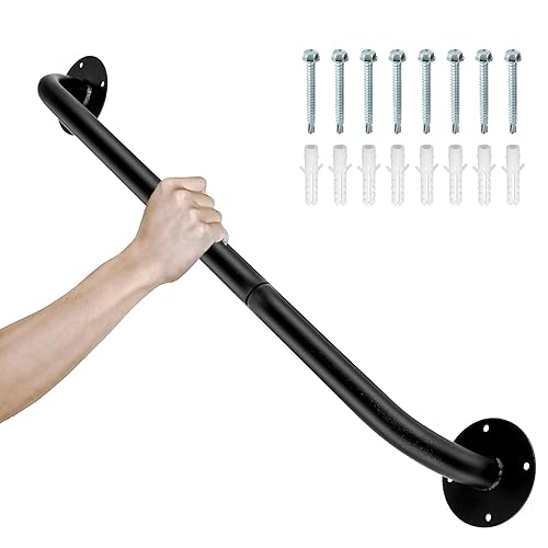 3 FT Pipe Stair Handrail, Black Metal Staircase Handrail, Galvanized