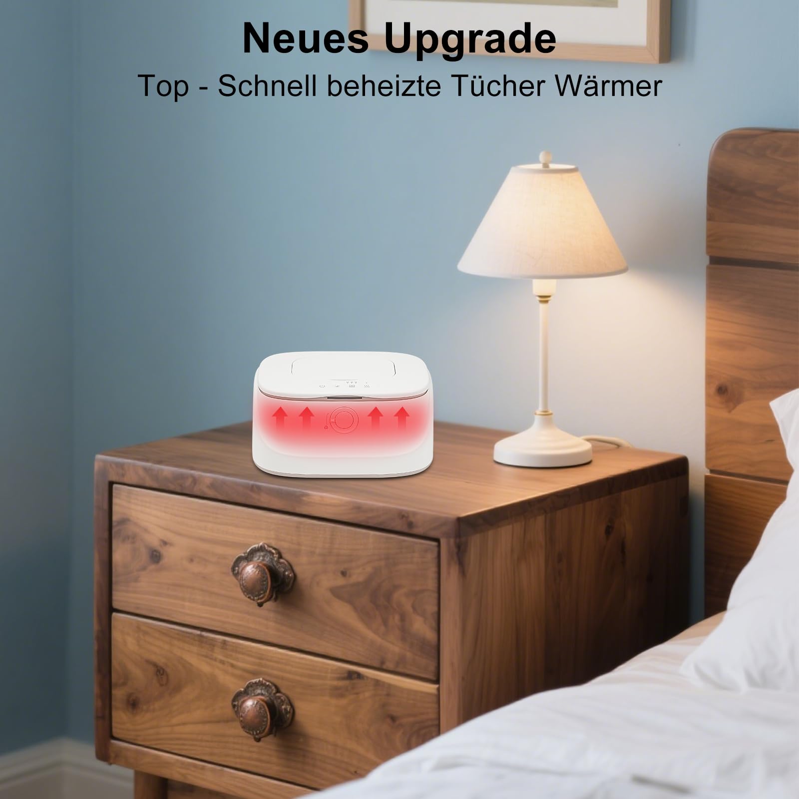 Smart Baby Feuchttücher Wärmer - DREI Temperaturen Anpassung, Kleine Nachtleuchte Weicher Augenschutz, Top-Heizung Frische Handtücher Heizung, Energiesparende Alltagsgegenstände für Babys