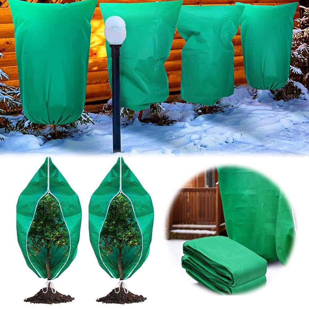 Coperture antigelo per piante, 4 pezzi, coperture antigelo per piante, panni antigelo per alberi, arbusti e piante in vaso (160 x 180 cm)
