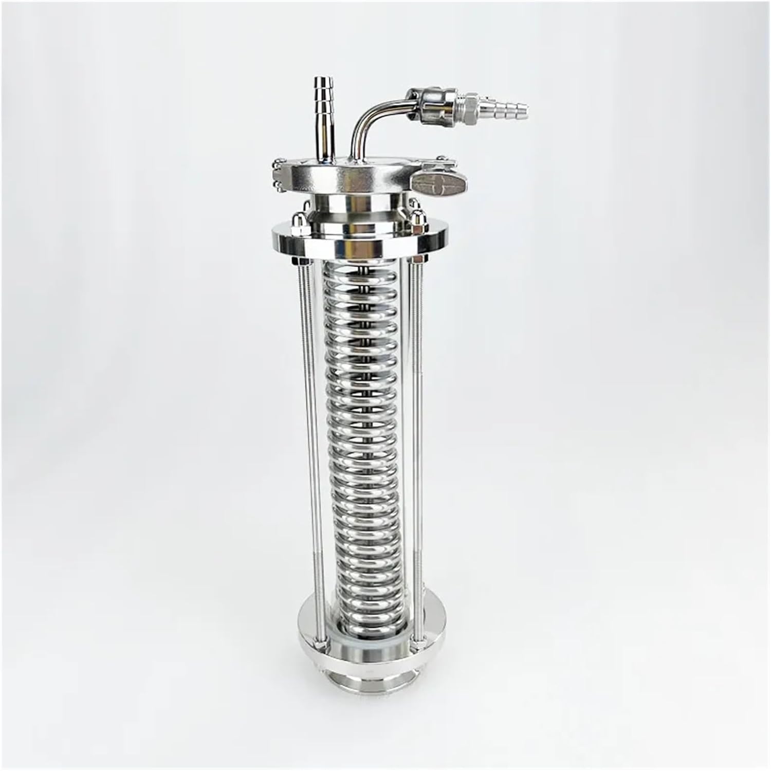 Home & Brewing 2" OD64mmTri-clamp Distiller Cooling Coil with 2" Sight Glass Diopter,Dephlegmator Device, Reflux,Condenser,Sanitary Steel 304 Brewing Accessories