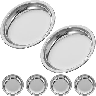 6個 ステンレス製ティーバッグ受け皿 丸型茶こしトレイ ドリップ防止茶器ホルダー 茶漏れ防止ドリップトレイ 食器洗い簡単 お茶道