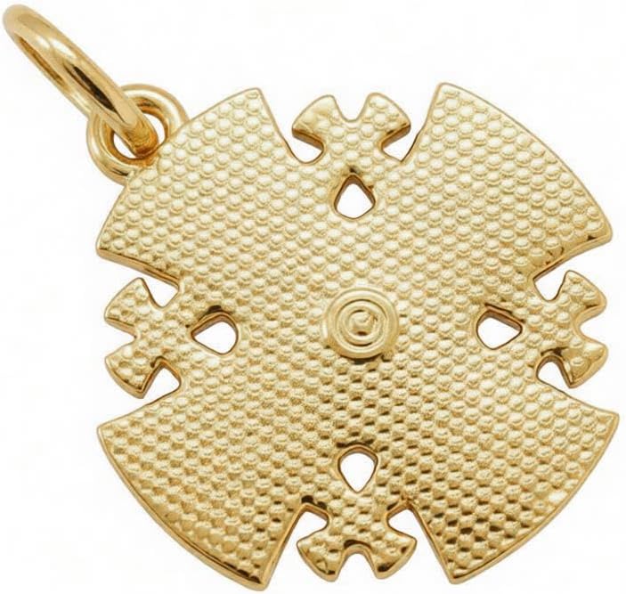 Jerusalem Cross Pendant Charm Protection 18K Gold Plated Faith Religious Holy Land Unique Crusader Cross Dangle For Necklace Bracelet Baptism Salvation