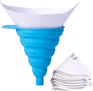 3D Printer Resin Filter Disposable – with Cone Silicone Resin Funnel(Large), Paint Strainer or Resin Strainer kit for uncured Resin Recycling (101)