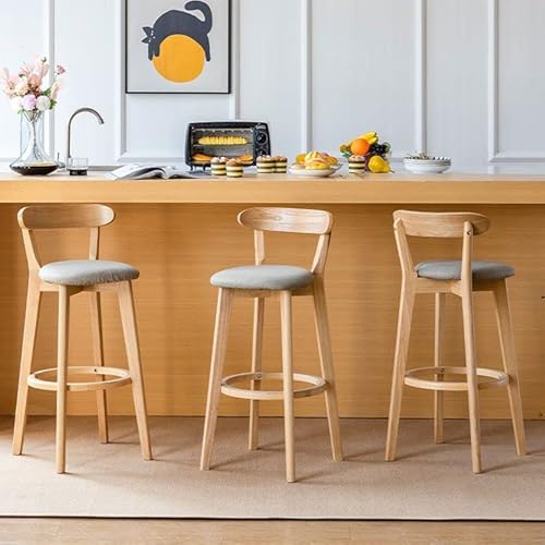 Craftthink Counter Stool, Modern Armless Backrest Counter Stool Steel Cafe Bar Stool With Natural Base For Indoor Shop Bar Home- 8 Piece Set (Red) #TOP1