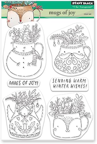 Penny Black 31-002 Juego de sellos transparentes de tazas de alegría