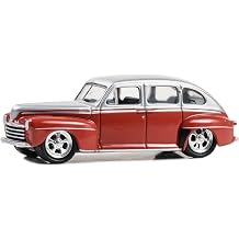 1947 Super Deluxe Lowrider Red and Silver Metallic California Lowriders Series 4 1/64 Diecast Model Car by Greenlight 63050A