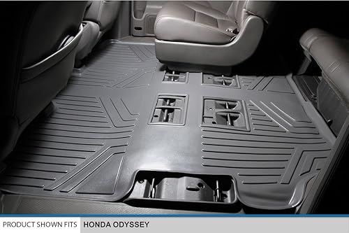 Miniatura 4 de SMARTLINER Juego de alfombrillas de piso de ajuste personalizado de 3 filas, color gris para Honda Odyssey 2011-2017, todos los modelos