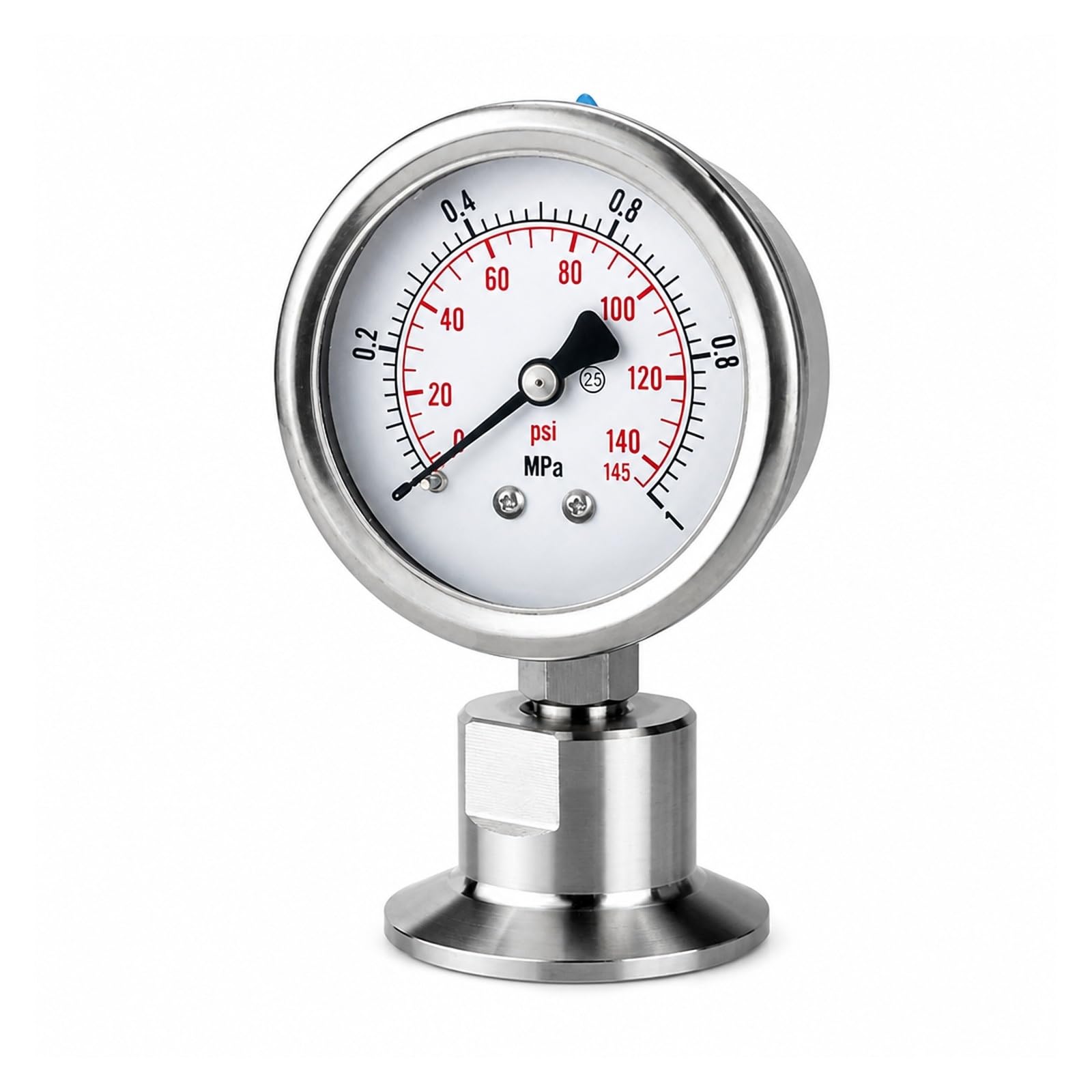Ciśnieniomierz, Manometr Membranowy Ze Stali Nierdzewnej SS316L | TC50,5 Mm/64 Mm, Bar/psi, Psi/mpa, Korpus SS304, Model YTP60BF(TC64mm 0-6bar)