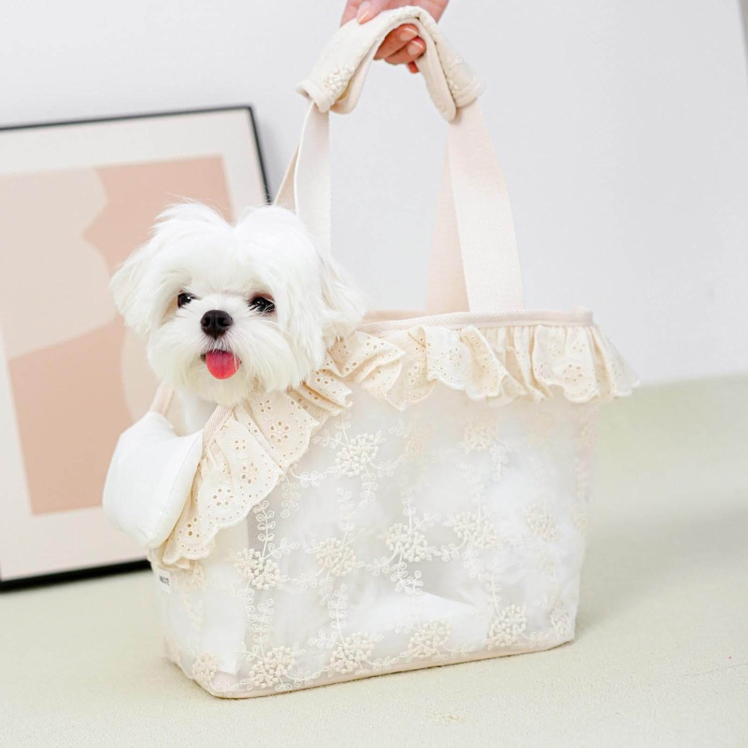 Puppy Carrier Dog Walking Torby Zwierzęta Domowe Akcesoria Dla Psów Koronkowa Mini Torba Transportowa Dla Psa Cute Chihuahua Pet Products, S