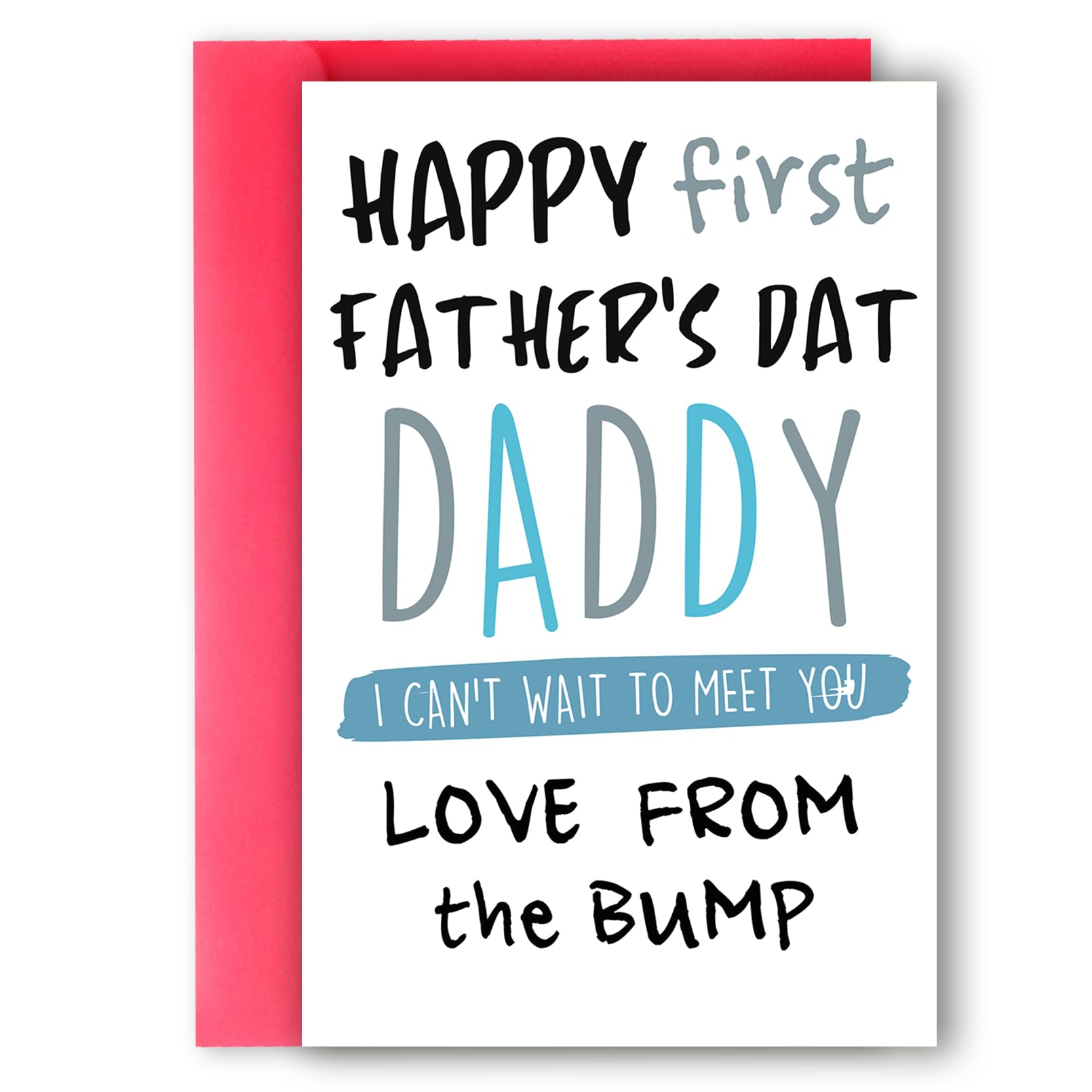 Happy First Fathers Day Card Funny 1st Fathers Day T 