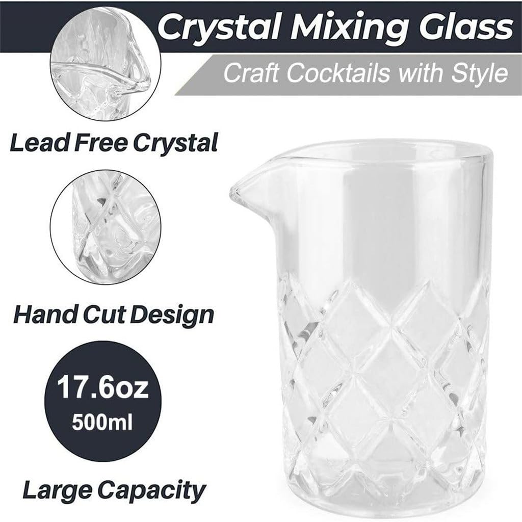 Copa de cóctel de Cristal, coctelera de Cristal, Bar, Whisky, Accesorios de coctelería, Juego de 9 Piezas