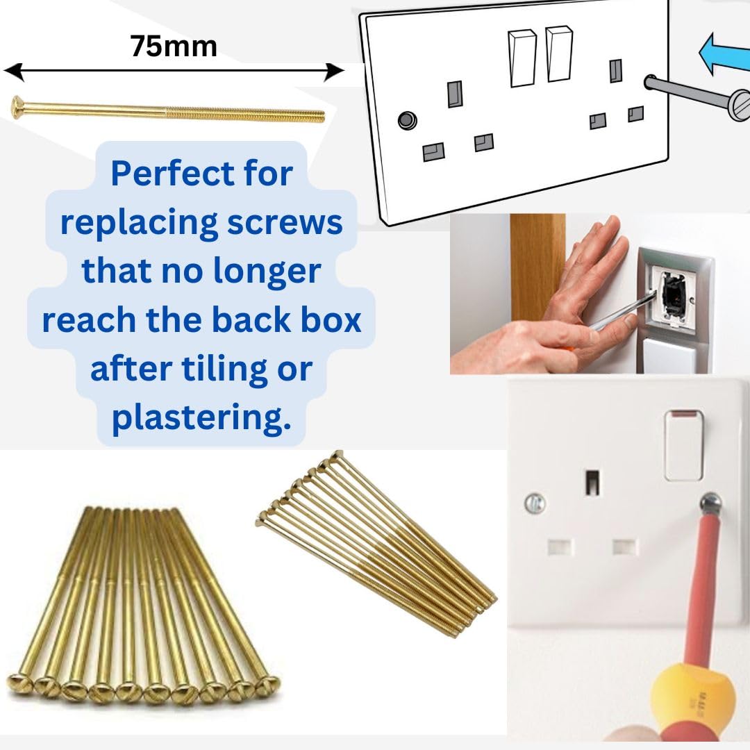 Electrical Long Socket Screws 40mm, 50mm, 75mm Black Nickel, Brass - Image 3