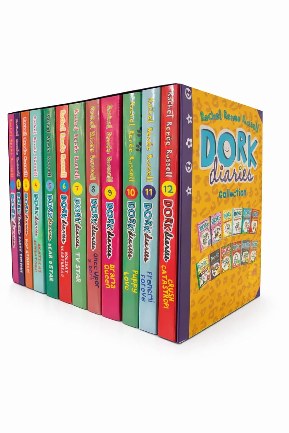 Dork Diaries 12 Books Complete Box Set by Rachel Renée Russell- Full Collection Books 1–12 (Kids Diary Fiction Bestseller Series)      Paperback – September 10, 2024