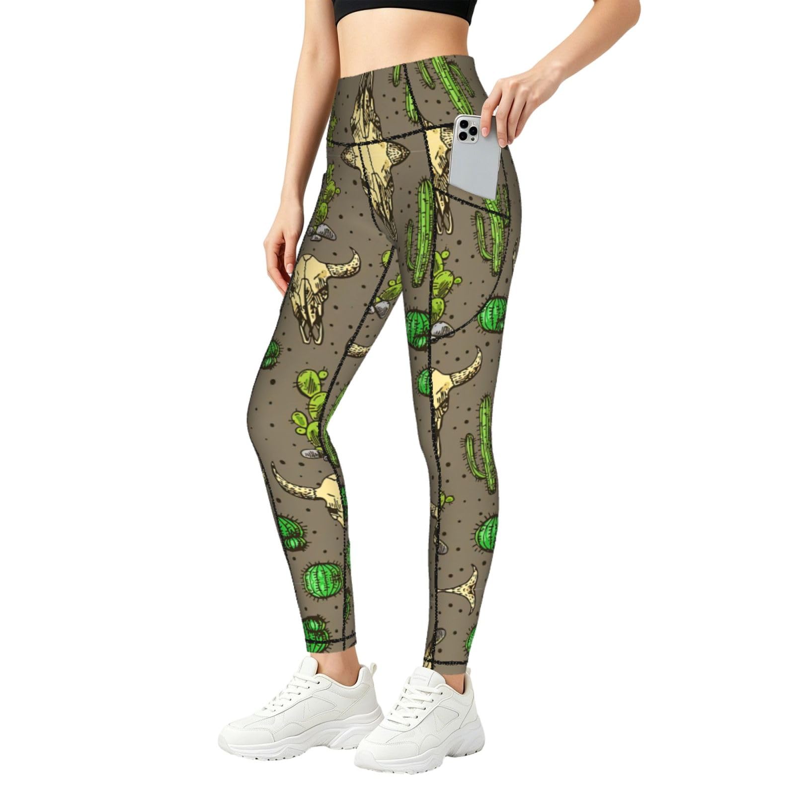 Leggings de mujer con cactus para fitness y uso diario cómodo en la ciudad 8