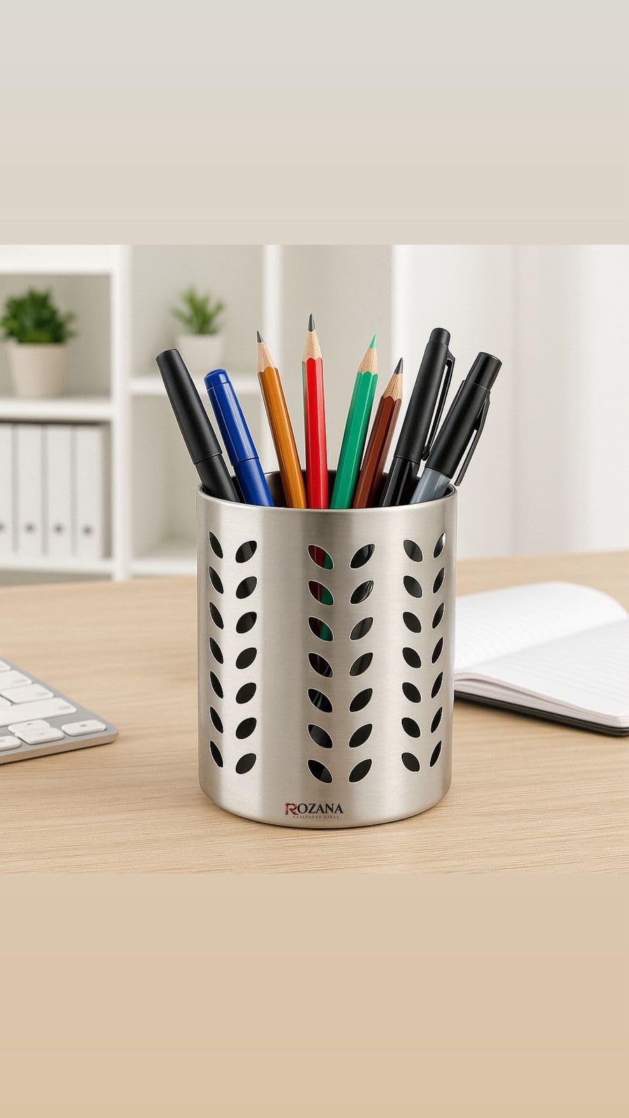 Premium Stainless Steel Cutlery Stand | Rust-Free Kitchen Utensil Holder with Air Ventilation | Dishwasher Safe Spoon, Fork & Knife Stand | Silver (9 x 11 cm) — Amazon image 5