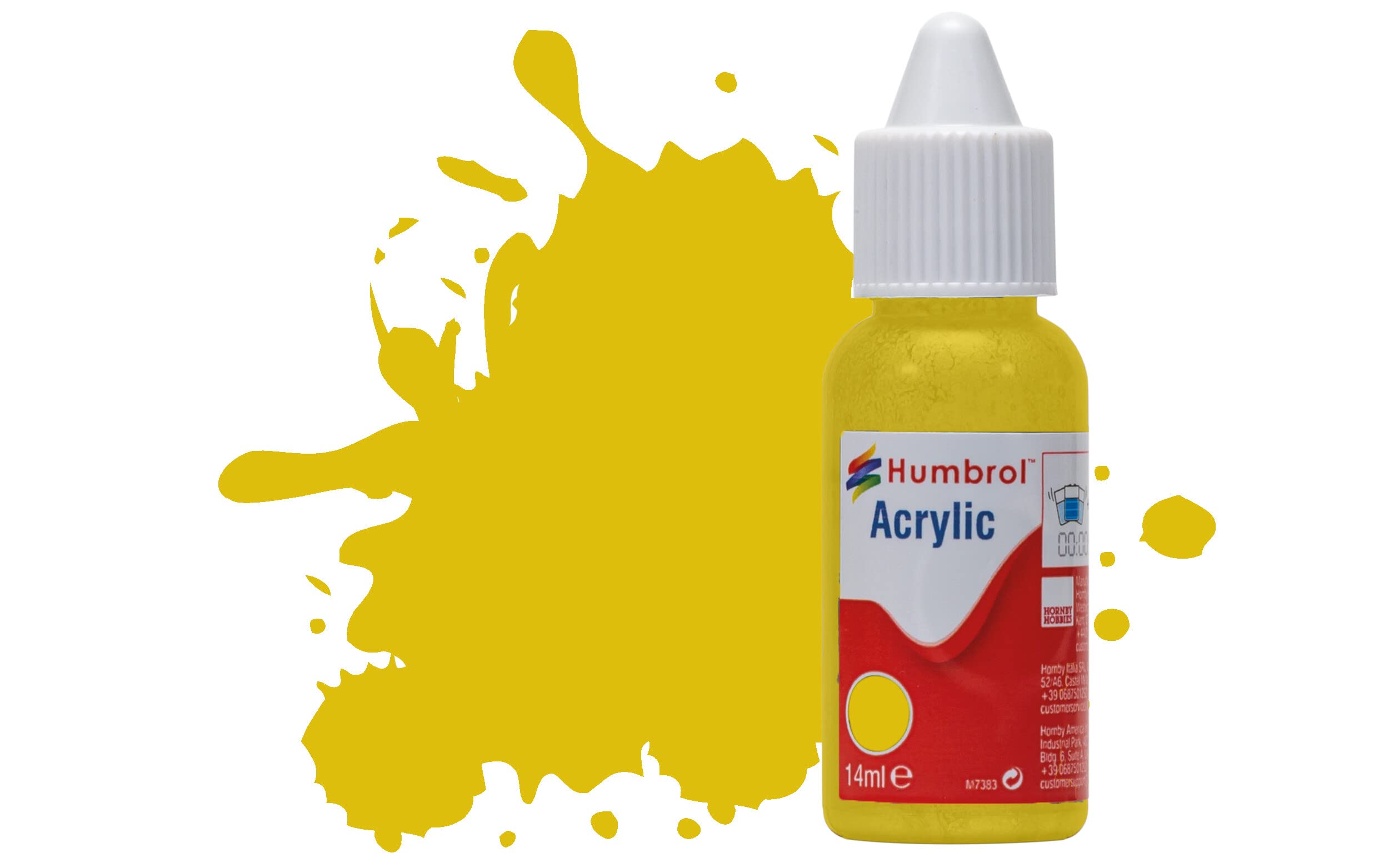 Humbrol Acrylic Paint No 81 Pale Yellow Matt dropper bottle,14ml