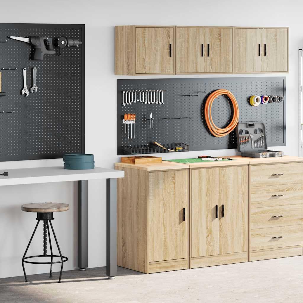 INLIFE Garagenschränke 2 STK. Sonoma-Eiche Holzwerkstoff,Wirtschaft & Industrie,Gewerbliche Lagerung,Industrieschränke,Braun,28.45 KG,3328298