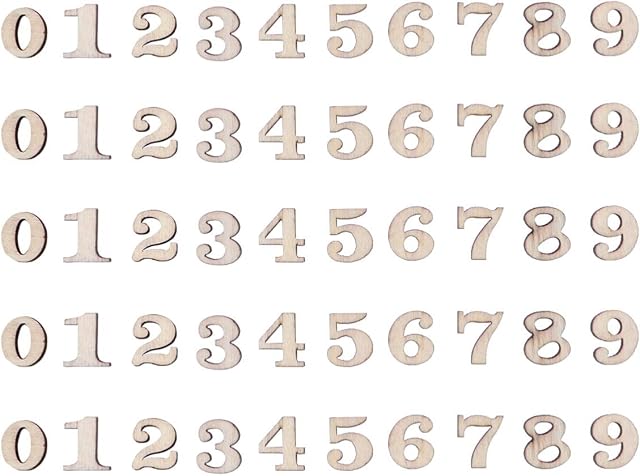 Artibetter 100pcs Wooden Numbers, Number 0 to 9 Embellishments for Arts Crafts DIY Decoration Displays 15mm