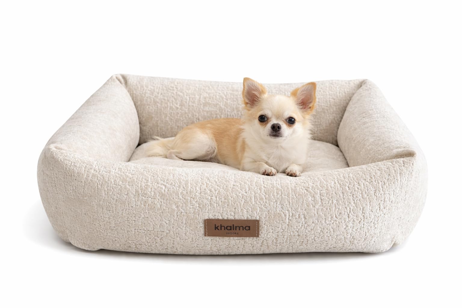 Cama Perro Desenfundable, Grande, Mediana Y Pequeña. – Cama para Perro de Fácil Limpieza, Fabricación Española, con Acabados Premium y diseño. (Beige, Mediano)