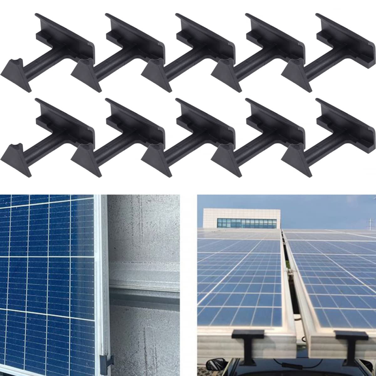 10 Clips De Vidange D'eau Pour Panneaux Solaires - Noir, En Plastique, Neufs