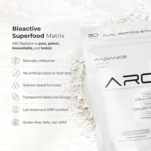 Miniatura 7 de Radiance, péptido de colágeno alimentado con pasto y calostro en polvo, apoya la salud intestinal, la digestión, la función inmunológica,