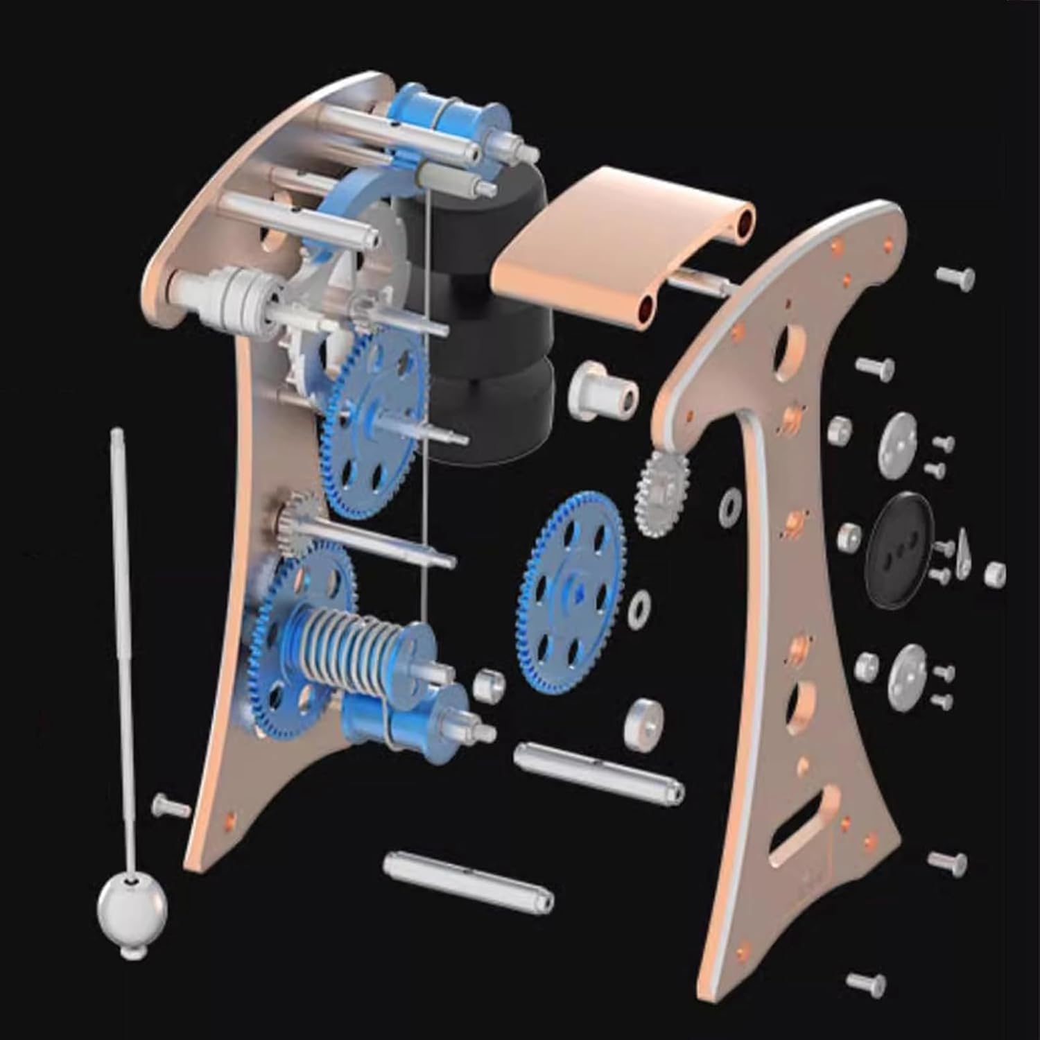 Kit de modélisme d'horloge à pendule, 91 pièces, facile à assembler, pour les amateurs de mécanique et de physique