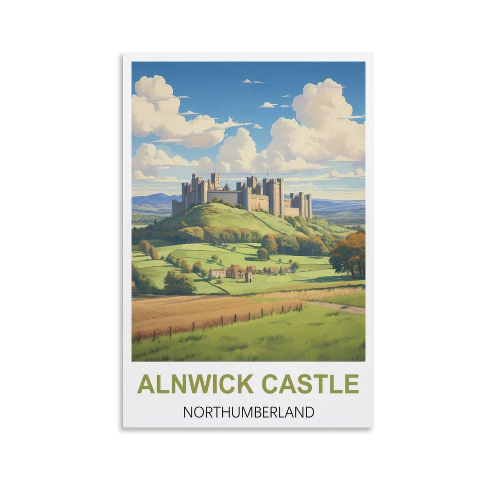 EZMLFA DIY 5D Diamond Painting Kits for Adults,Alnwick Castle Northumberland Crystal Rhinestones Art Craft for Beginners DIY Home Wall Decor Gift 40x50cm