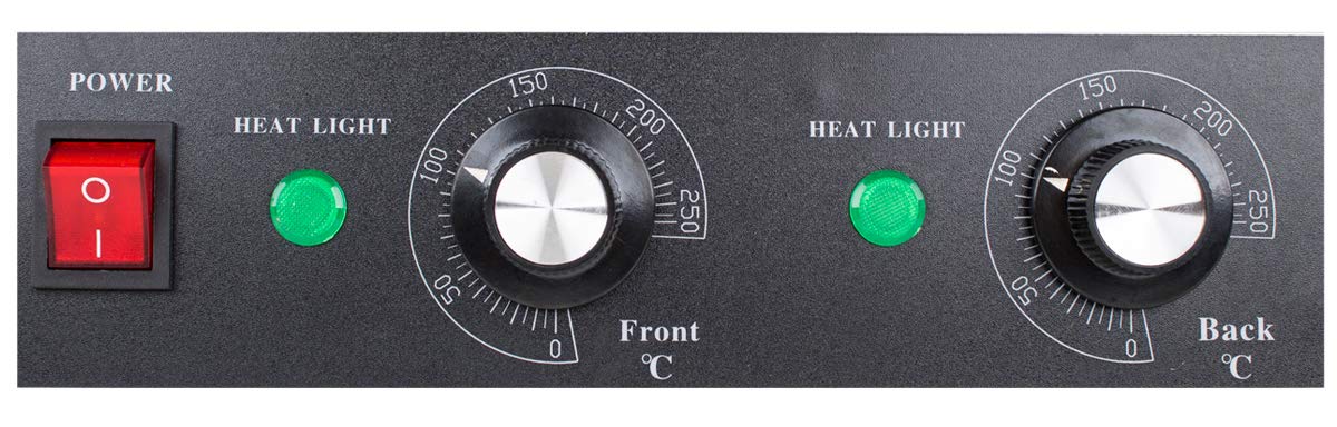 Beeketal 'BH9WG' Profi Hot Dog Grill mit 9 rotierenden Heizstäben, Edelstahl Würstchen Grill Gerät mit Fettauffangschublade und Glas Abdeckhaube, 2 Heizzonen separat stufenlos regelbar 50-250 °C