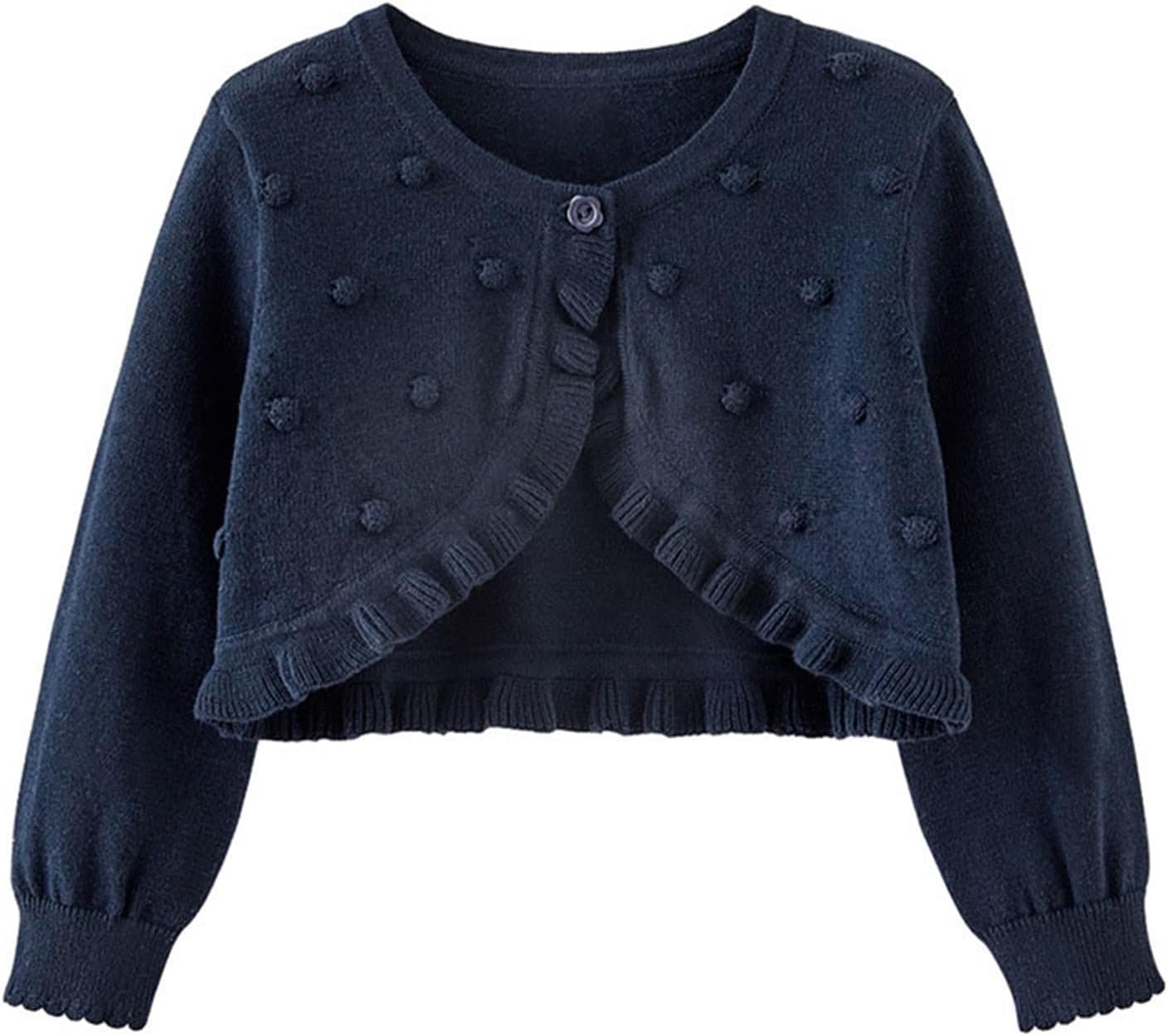 Cardigan In Pizzo Per Bambine - Manica Lunga Con Bottone, Cotone 100% - Foto 3
