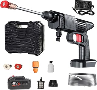 高圧洗浄機 充電式 強力噴射 洗車機 700W 5mホース 自吸式 強力噴射 軽量 ポータブル 水圧洗浄機 初心者向け 掃除用品 洗車 タイヤ 玄関 庭 窓 コケ 屋外 階段 お風呂 外壁 タンク式 泡噴射 ベランダ 洗浄 掃除 コードレス ブラック 収納ボックス 日本語説明書