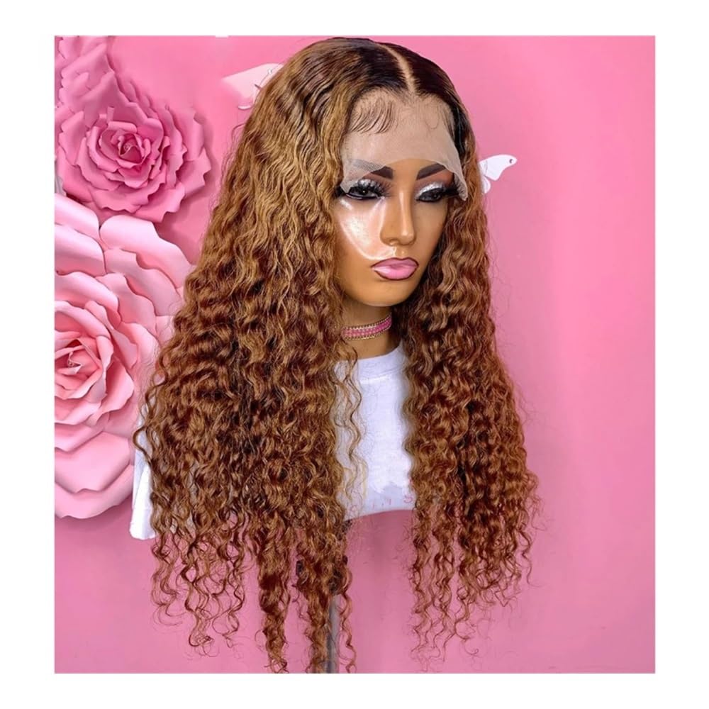 Körperpflege Lace Front Perücken Ombre Schwarz Blond 26'' Lange lockige gewellte synthetische Perücke für Schwarze Frauen Haarverlängerungen