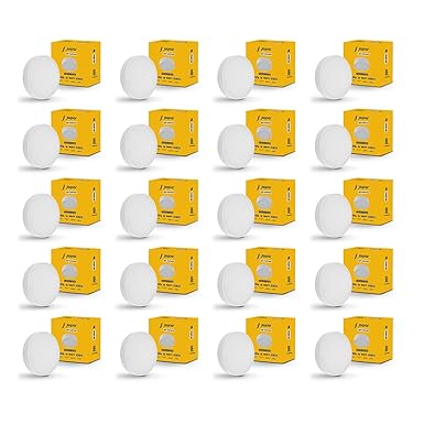 Jaquar 6W LED Gem Trimless Round Surface Mount Down Light | No False Ceiling Required | Cool White (6500K) (Pack of 20)