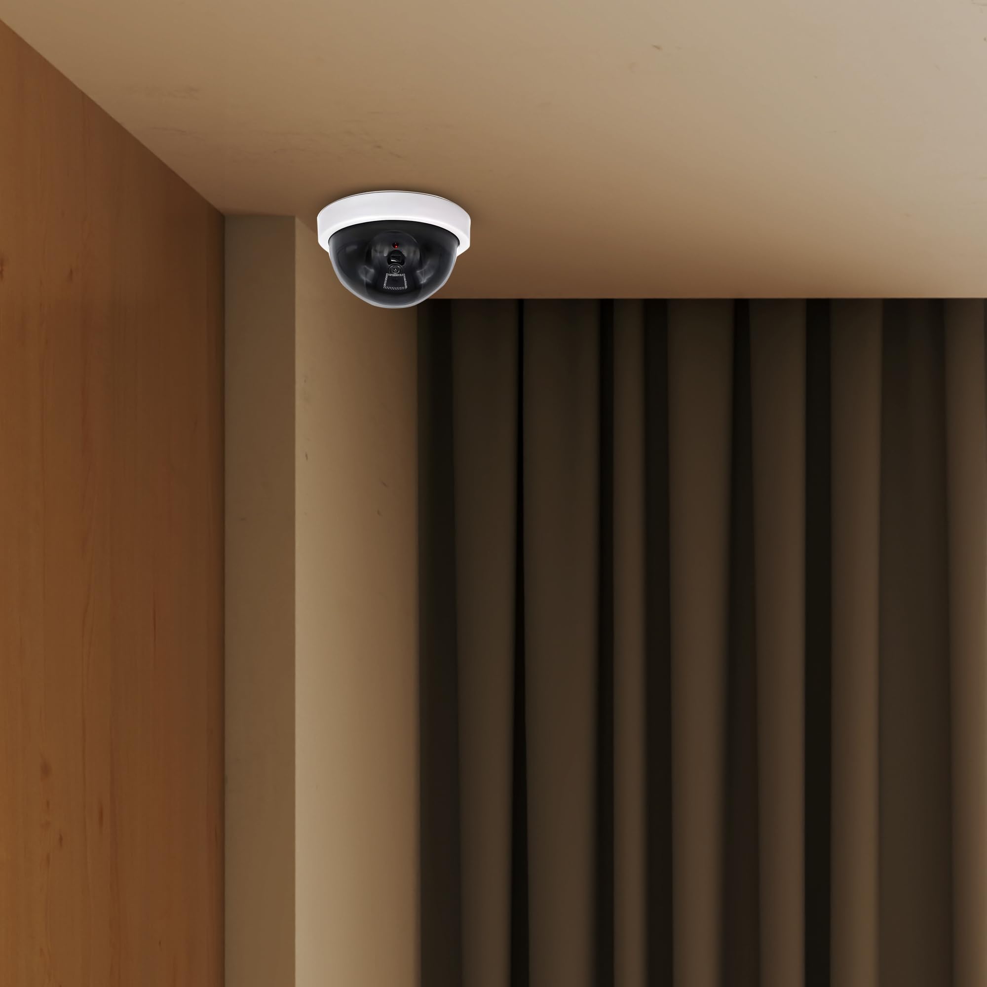 Trimming Shop 4-pak kopułkowych kamer CCTV z realistycznym migającym światłem LED, fałszywe kamery CCTV do użytku na zewnątrz / wewnątrz, niefunkcjonalny nadzór do domu, biura, sklepu, biały