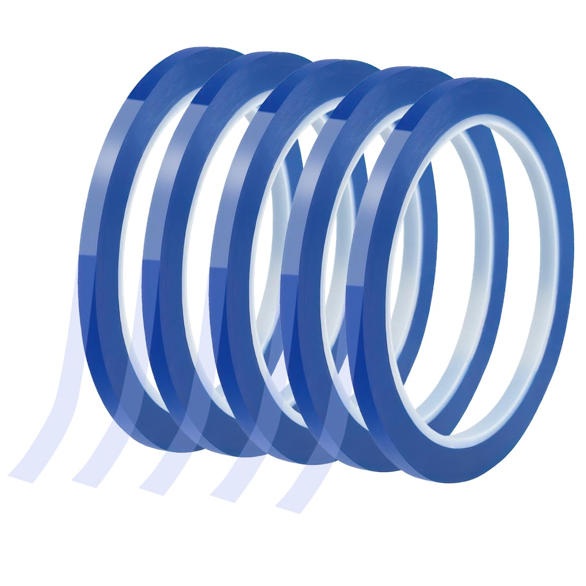 5 Rotoli Nastro in Poliammide 10 mm x 33 m Nastro Termico Sublimabile Senza Residui, Blu per Sublimazione Nastro Resistente, per la Mascheratura, la Saldatura, Schede di Sublimazione e Isolamento